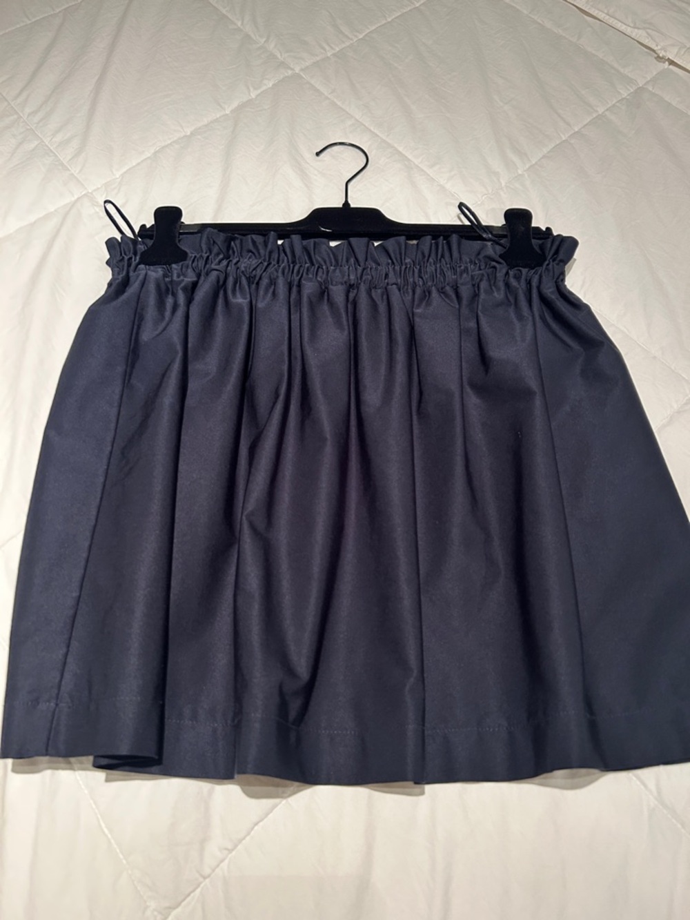 Zara Navy Ruched-Waist Mini Skirt